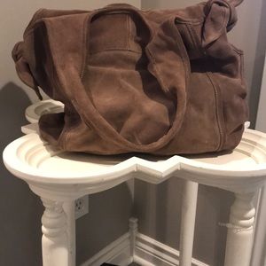 KOOBA latte mocha suede shoulder/hobo bag